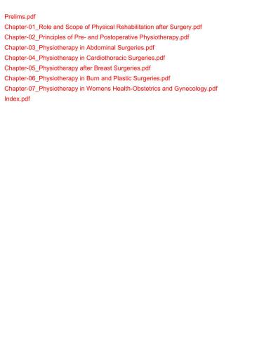 Textbook of Physiotherapy in Surgical Conditions
