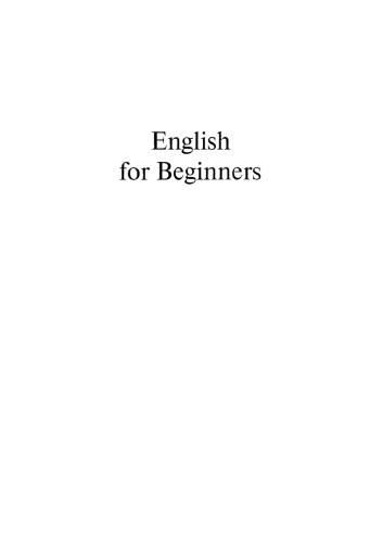 English for Beginners. A self-tuition course