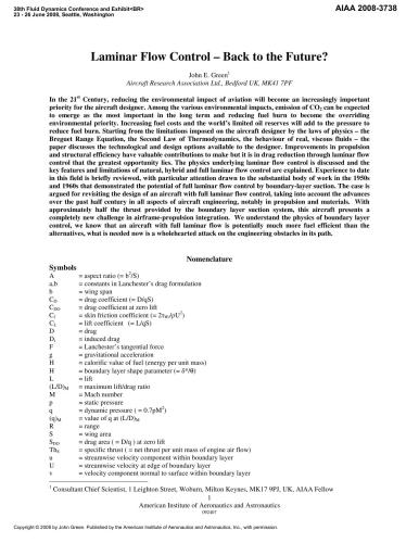 Laminar Flow Control - Back to the Future?