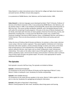 Fokus Deutsch (Fokus Deutsch Info and Episode Guide)