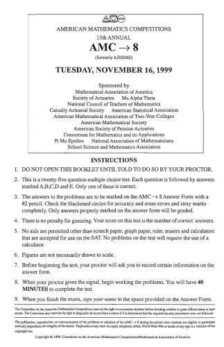 American Mathematics Contest 8 (AMC 8) 1999