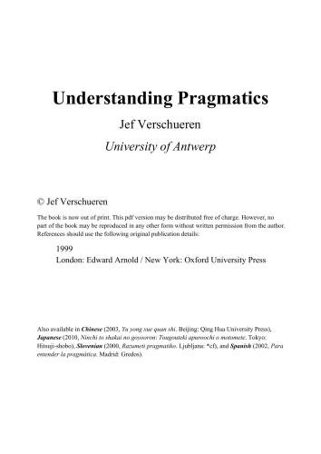 Understanding Pragmatics