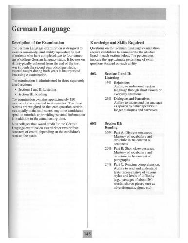 CLEP 2011 German Study Guide