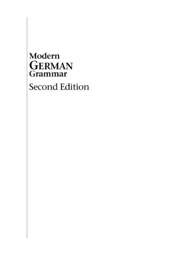 Modern German Grammar: A Practical Guide