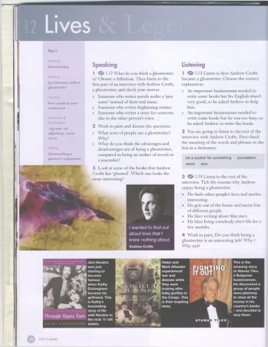 Global Intermediate course book. Unit 2: Lives & Legends. Unit 3: Hot & Cold