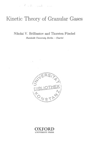 Kinetic Theory of Granular Gases