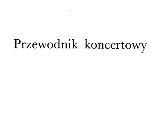Przewodnik koncertowy