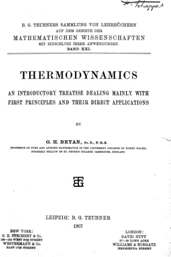 Thermodynamics: an introductory treatise