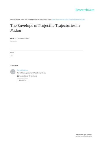 The envelope of projectile trajectories in midair