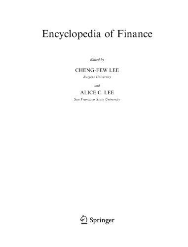 Encyclopedia of Finance