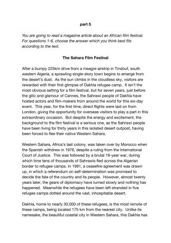 CAE paper 1 (reading tasks part 5-8)