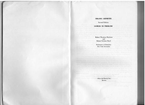 Organic chemistry, Second edition. Answers to problems