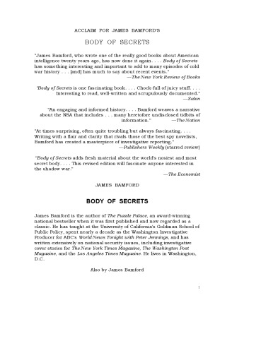 Body of Secrets: Anatomy of the Ultra-Secret National Security Agency