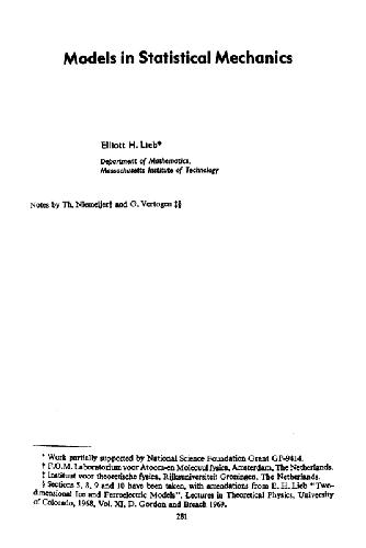 Models in statistical mechanics