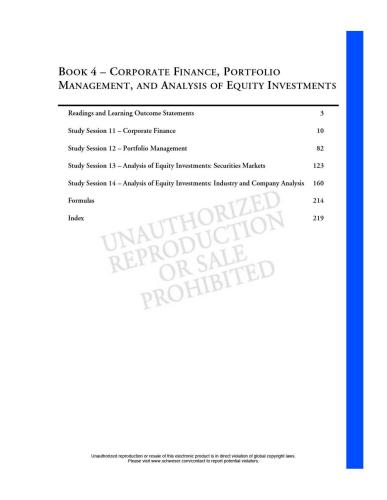 CFA Level 1 Schweser Study Notes 2009 Book 4