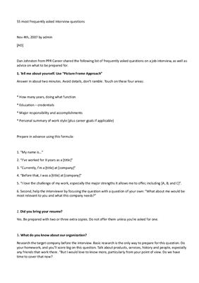 55 Most Frequently Asked Interview Questions