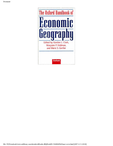 The Oxford Handbook of Economic Geography