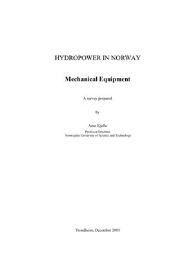 Hydropower in Norway. Mechanical equipment