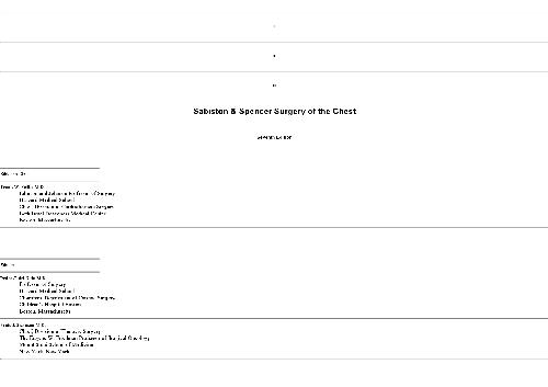 Sabiston & Spencer Surgery of the Chest