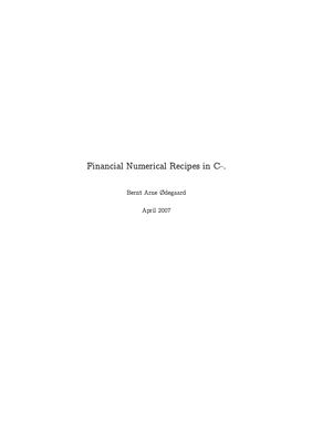 Financial Numerical Recipes in C++