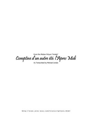 Comptine D'un Autre été L'après-midi (из к/ф Сумерки)