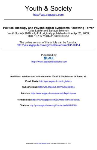 Political Ideology and Psychological Symptoms Following Terror