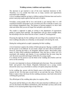 Wedding customs. traditions and superstitions