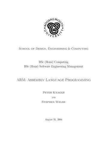 ARM: Assembly Language Programming