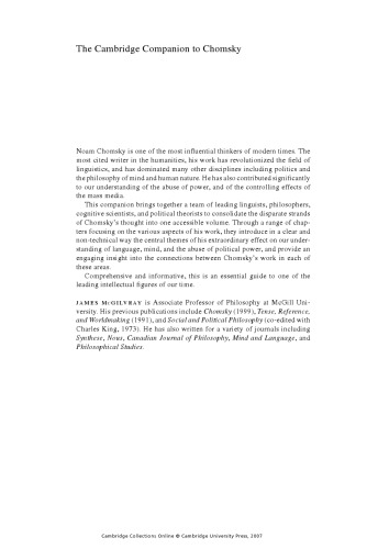 The Cambridge Companion to Chomsky