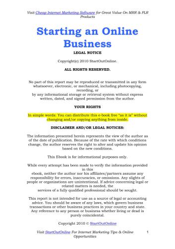 Starting an online business