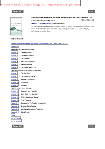 The Relationship Advantage: Become a Trusted Advisor and Create Clients for Life