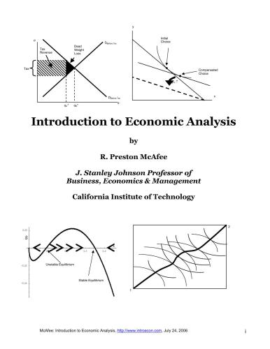 Introduction to economic analysis