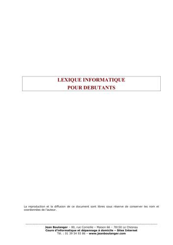 Lexique informatique pour débutants