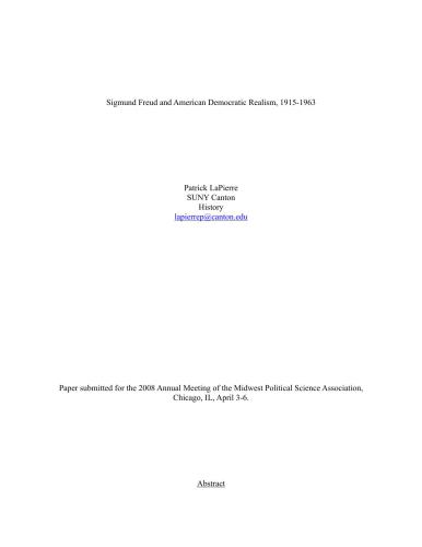 Sigmund Freud and American Democratic Realism, 1915-1963
