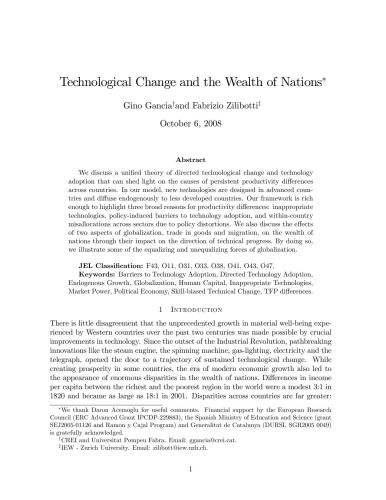 Gino Gancia Technological Change and the Wealth of Nations