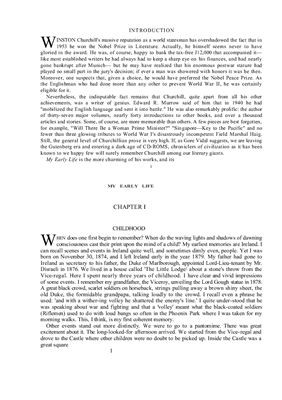 My Early Life. Chapters 1-4