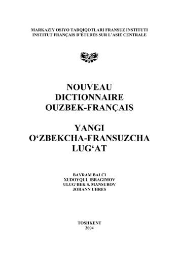 Nouveau dictionnaire ouzbek-français. Yangi O'zbekcha-fransuzcha lug'at