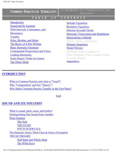 A Handbook for Composition and Analysis