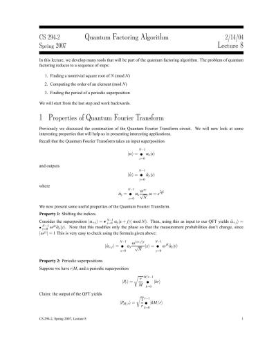 Lectures on quantum computations (Кемпе Юлия. Лекции по квантовым вычислениям .Часть 1)