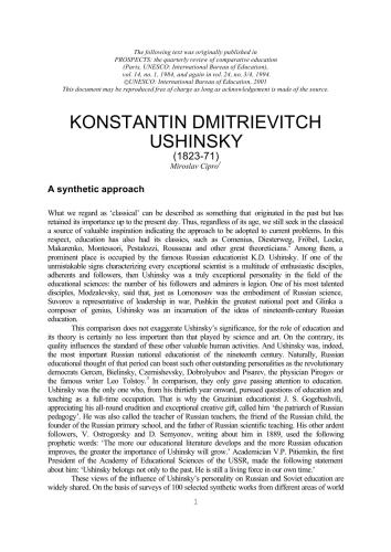 Konstantin Ushinsky (1823-71)