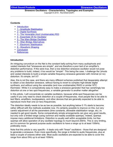 Characteristics, Topologies and Examples