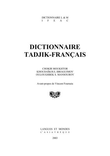 Dictionnaire tadjik-français