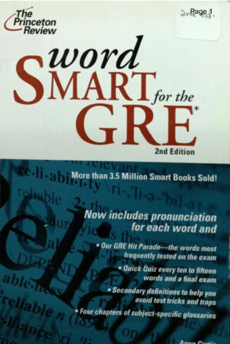 The Princeton Review. Word Smart for the GRE