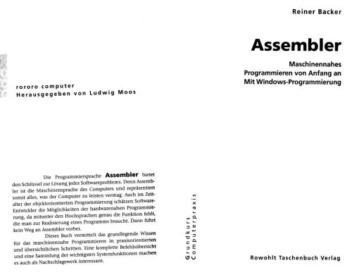 Assembler von Anfang an mit Windows Programmirung