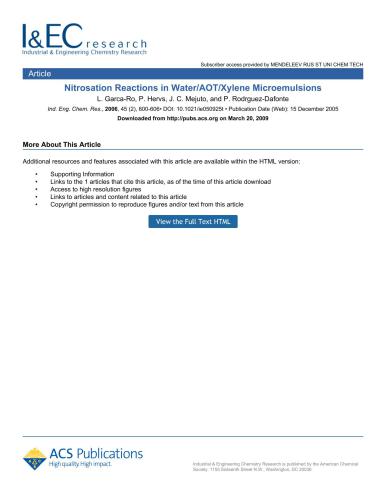Nitrosation Reactions in Water/AOT/Xylene Microemulsions