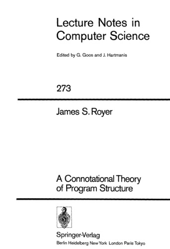 A Connotational Theory of Program Structure