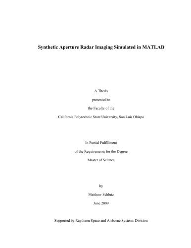 Synthetic Aperture Radar Imaging Simulated in MATLAB