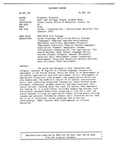 Real Jobs for Real People. (Student's Book and Teacher's Book)