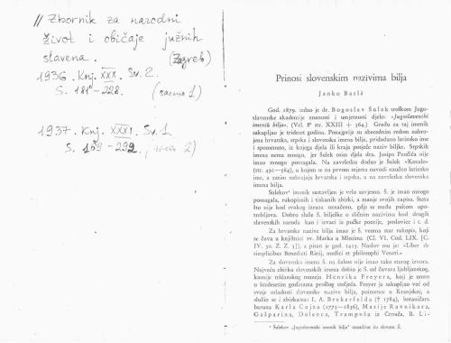 Prinosi slovenskim nazivima bilja