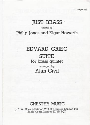 Edvard Grieg suite for brass quintet